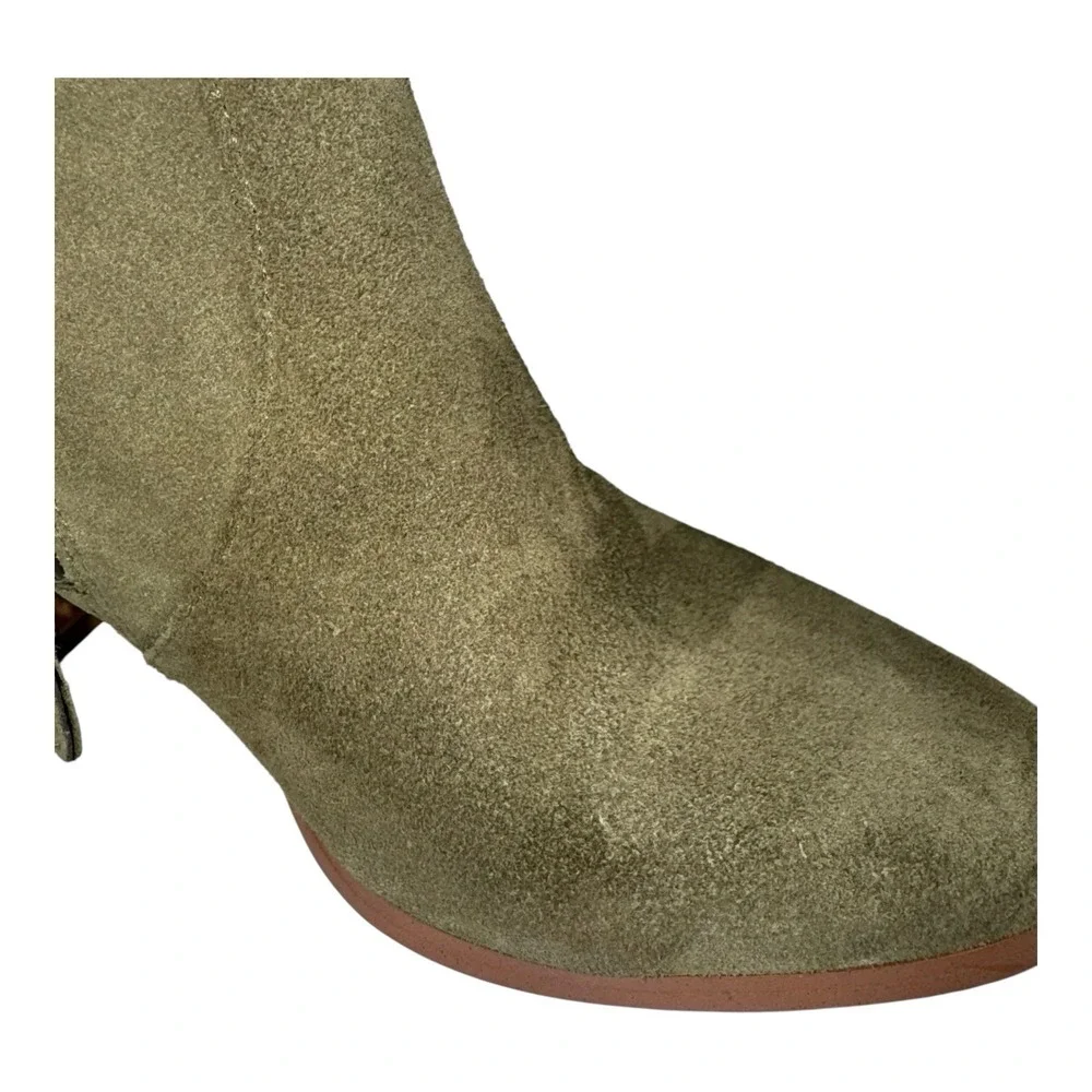 Violet & Red Janine Tall Shaft Olive Green Suede Boots Sz 8.5M - Picture 9 of 16
